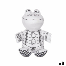 Peluche para Colorear Pincello ST342 Blanco Negro Tela 16 x 18 x 13 cm Rana (8 Unidades)