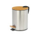 Papelera con Pedal Berilo B0353S-5L Marrón Plateado Bambú Acero Inoxidable 5 L (4 Unidades)