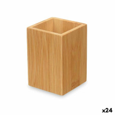 Portacepillos de Dientes Berilo B7490-3 Natural Bambú Plástico 6,8 x 9,7 x 6,8 cm (24 Unidades)