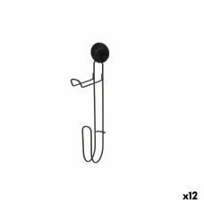 Portarrollos de Papel Higiénico Berilo CN-W7741-15P Negro Acero ABS 3 x 32 x 15 cm Doble (12 Unidades)