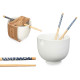 Cuenco Kinvara B10067A Blanco Bambú 24 x 10,7 x 13,3 cm Palillos asiatico/oriental (12 Unidades)