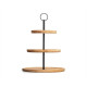 Fruit Bowl Kinvara KT225015-2 Black Natural Metal Bamboo 25 x 37 x 25 cm (6 Units)