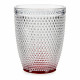 Glass Red Points Transparent Glass 300 ml (6 Units)