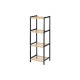 Estantería de Baño 35 x 30 x 100 cm Negro Natural Bambú Madera de pino