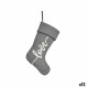 Adorno Navideño Love Calcetín de Navidad Gris Tela 28 x 4 x 46 cm (12 Unidades)
