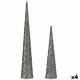 Set de Figuras Conos Lentejuelas Plateado Plástico (4 Unidades)