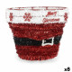 Figura Decorativa Cesta Espumillón Blanco Rojo Polipropileno PET 27 x 22 x 27 cm (8 Unidades)