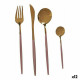 Cutlery Set Kinvara BST-CT022 Pink Golden Stainless steel 16 x 5 x 24,5 cm (12 Units)