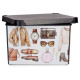 Caja de Almacenaje Kipit Vintage Plástico Vintage 22 L 30 x 23,5 x 40 cm Con asas (12 Unidades)