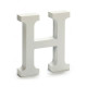 Letter H Wood White (2 x 16 x 14,5 cm) (24 Units)