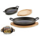 Cazuela para Servir Tapas Kinvara 1277SJ5103 Marrón Gris 22,5 x 4,5 x 12,5 cm (12 Unidades)