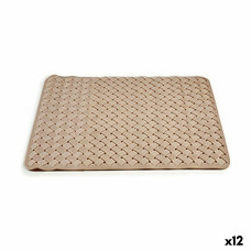 Alfombra de baño Berilo AR1910106 Beige PVC Trenzado 0,03 x 50 x 50 cm (12 Unidades)