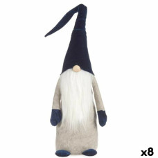 Figura Decorativa Gnomo Azul Blanco Gris Poliéster Madera Arena 20 x 100 x 25 cm (8 Unidades)