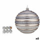 Set de Bolas de Navidad Círculos 10 cm Plateado Plástico (6 Unidades)