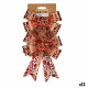 Lazo Adorno Navideño Estampado Rojo Dorado PVC 15 x 4 x 16 cm (12 Unidades)