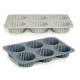 Moldes para Magdalenas Kinvara HH341 Gris claro Gris oscuro 25,5 x 3 x 17,5 cm Magdalenas (6 Unidades)