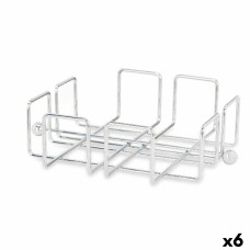 Servilletero Kinvara W3683A-1-350G Plateado Metal 19,3 x 6,5 x 19,3 cm (6 Unidades)