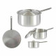 Cazo con Tapa Kinvara 100023 Plateado Aluminio Ø 24 cm 5 L (10 Unidades)