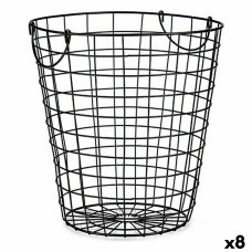 Cesto Kinvara W5759-M Negro Acero 30 x 30 x 30 cm Con asas (8 Unidades)