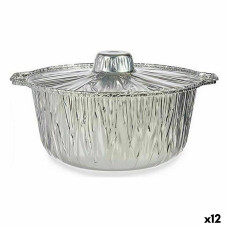 Set de Fuentes de Cocina Kinvara 66106 Aluminio 29 x 26 x 12 cm Desechable Con Tapa Olla (12 Unidades)