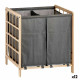 Cesto para la Ropa Sucia Kipit XJL146354H Marrón Gris Madera 30 L x 2 33 x 60 x 59,5 cm (12 Unidades)