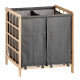 Cesto para la Ropa Sucia Kipit XJL146354H Marrón Gris Madera 30 L x 2 33 x 60 x 59,5 cm (12 Unidades)