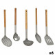 Juego de Utensilios de Cocina Kinvara KT166095-S5 5 Gris Acero Inoxidable Madera de acacia (6 Unidades)