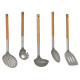 Juego de Utensilios de Cocina Kinvara KT166095-S5 5 Gris Acero Inoxidable Madera de acacia (6 Unidades)