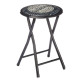 Taburete Plegable Quality Negro Gris PVC Metal 30 x 30 x 45 cm (10 Unidades)