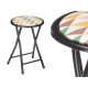 Taburete Plegable Geometric Negro PVC Metal 30 x 30 x 45 cm (10 Unidades)