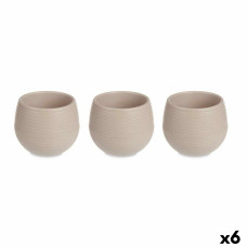 Set de Macetas Ibergarden ES0301214S3 Taupé Plástico 12 x 12 x 11 cm (6 Unidades)