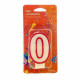 Candle Birthday Number 0 White Red (12 Units)