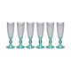 Champagne glass Vivalto PR05720ZD/BHA6 Transparent Turquoise Glass 185 ml Points (6 Units)