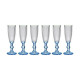 Champagne glass Points Blue Transparent Glass 6 Units (180 ml)