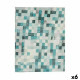 Mantel Kinvara CUADROS-A Turquesa Loneta 140 x 180 cm Antimanchas Cuadros (6 Unidades)