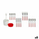 Set de Cubiertos Kinvara HQ233H10 Rojo Acero Inoxidable (8 Unidades)