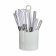 Set de Cubiertos Kinvara HQ233H10 Blanco Acero Inoxidable (8 Unidades)