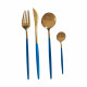 Set de Cubiertos Kinvara BST-CT022 Azul Dorado Acero Inoxidable (12 Unidades)