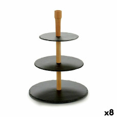 Estante Kinvara 853696 Negro Madera Pizarra 30 x 40 cm Redondo (8 Unidades)