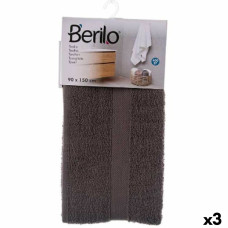 Toalla de baño Berilo 89671 Gris 80 % algodón 20 % Poliéster 90 x 150 cm 90 x 0,5 x 150 cm (3 Unidades)