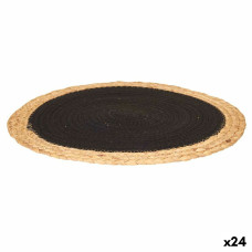 Salvamantel Kinvara TS23885-B Negro Algodón Algas marinas 35 x 0,6 x 35 cm (24 Unidades)