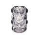 Portavelas Microesferas Gris Cristal 8,4 x 12,5 x 8,4 cm (12 Unidades)