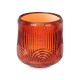 Candleholder Stripes Orange Crystal 9 x 9,5 x 9 cm (12 Units)