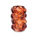 Portavelas Microesferas Naranja Cristal 8,4 x 12,5 x 8,4 cm (12 Unidades)