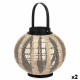 Portavelas Farol Con asa Beige Madera Tela 30 x 30 x 30 cm (2 Unidades)