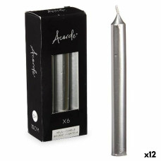 Set de Velas Acorde 123-E-AR Plateado 2 x 2 x 15 cm (12 Unidades)