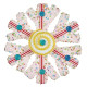 Adorno Navideño Copos de nieve Blanco Rojo 17 x 6 x 17 cm (8 Unidades)