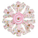 Adorno Navideño Copos de nieve Blanco Rosa 17 x 6 x 17 cm (8 Unidades)