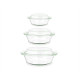 Cacerolas Vivalto CA1-15-S3 Transparente Vidrio de Borosilicato 700 ml 1 L 1,5 L Set (4 Unidades)