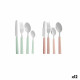 Set de Cubiertos Kinvara KT166096-1 Verde Rosa Plateado Acero Inoxidable Plástico (12 Unidades)